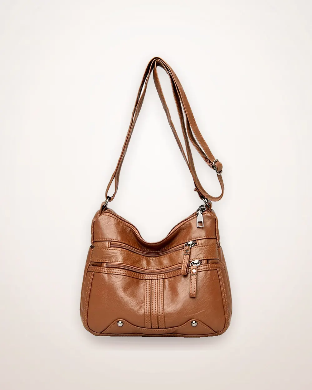 Multi-Pocket PU Messenger Shoulder Bag