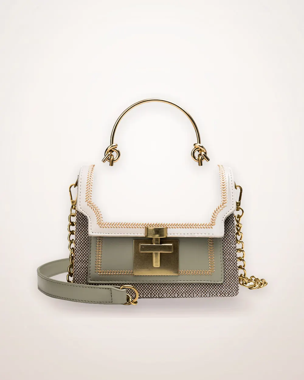Textured Chain Strap Shoulder Bag