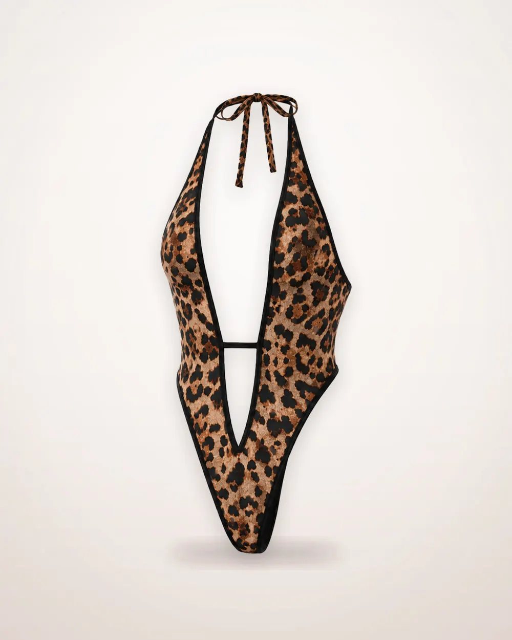 Leopard Print Plunge Bodysuit