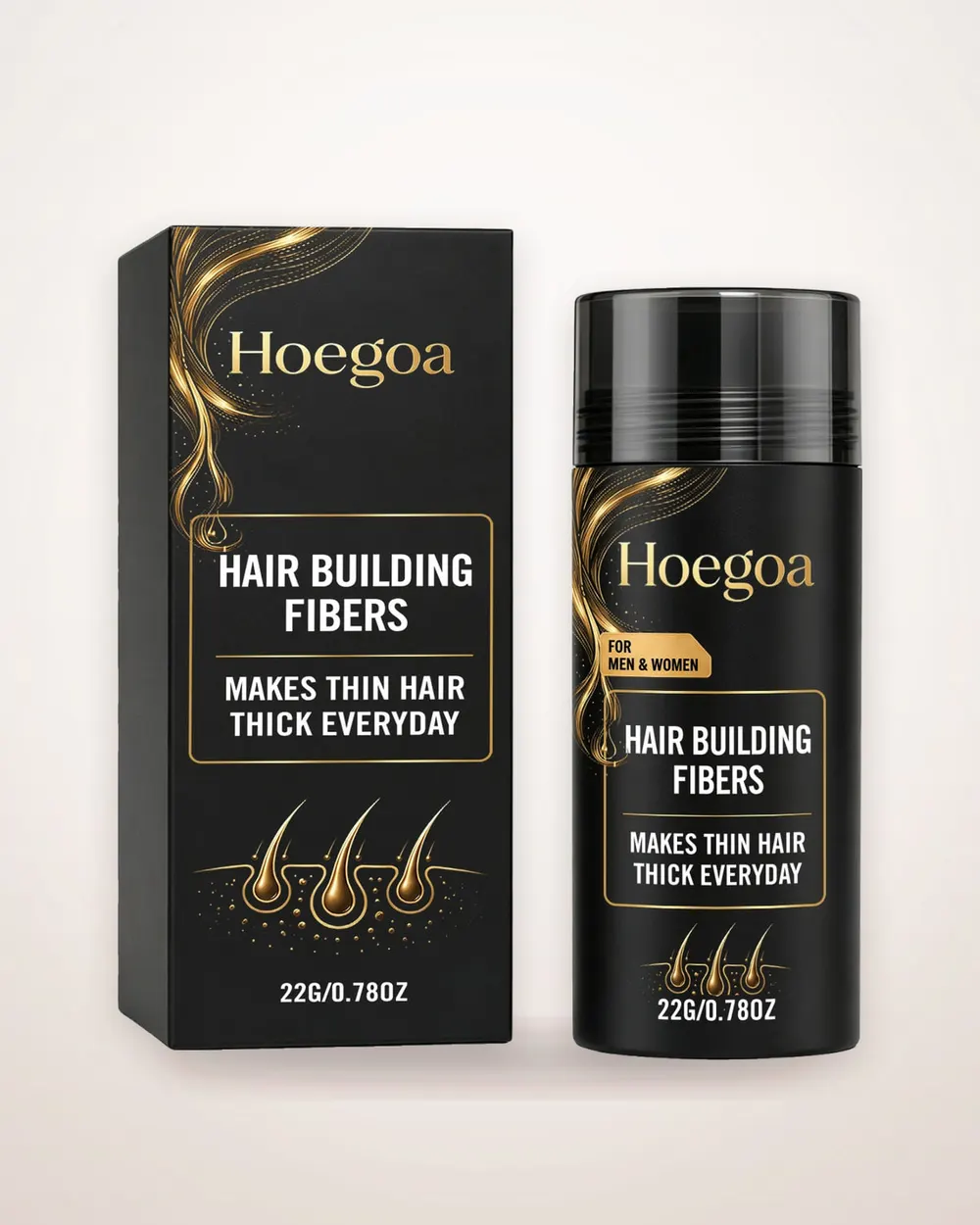 Charcoal Hair Building Fibers