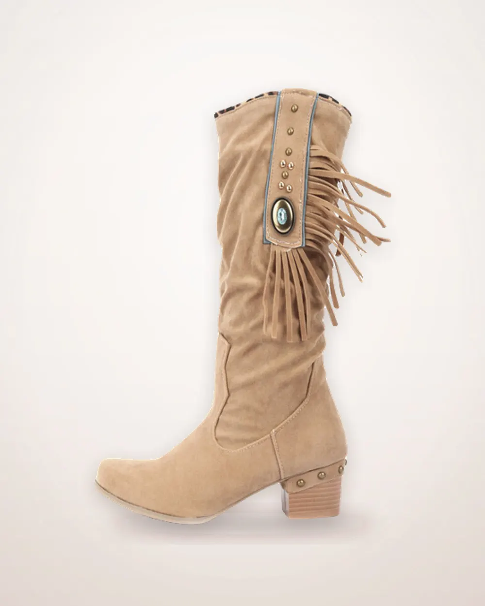 Faux Suede Square Heel Booties