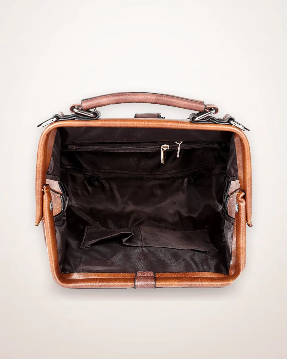 Compact PU Shoulder Bag with Slit Pocket