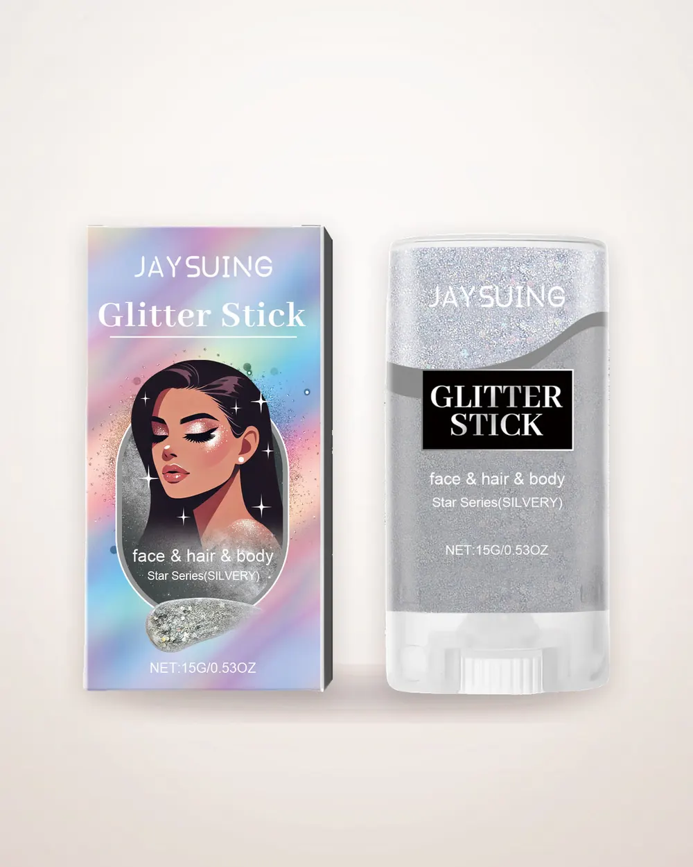 Silver Sequin Glitter Highlighter Stick
