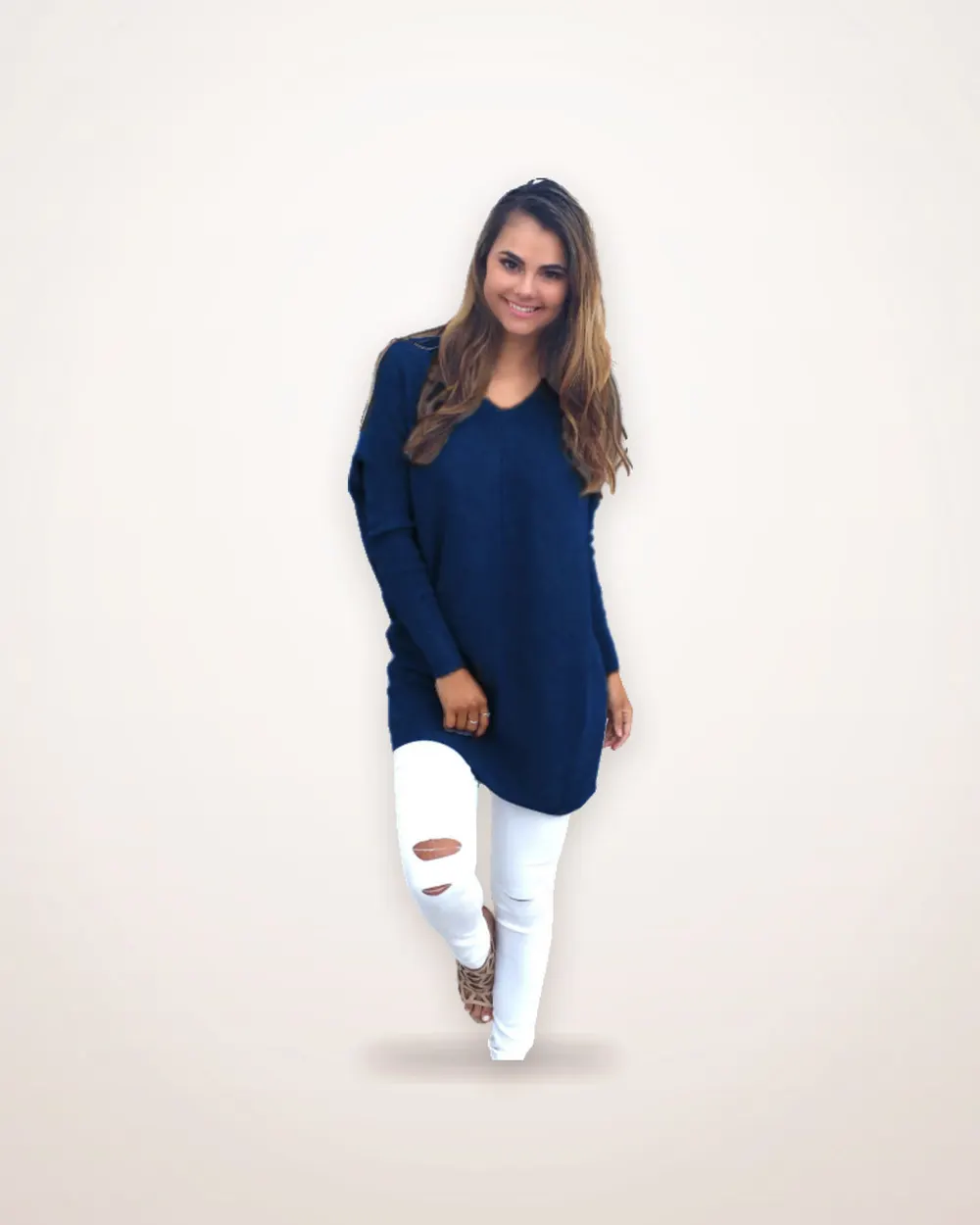 V-Neck Warm Knit Sweater
