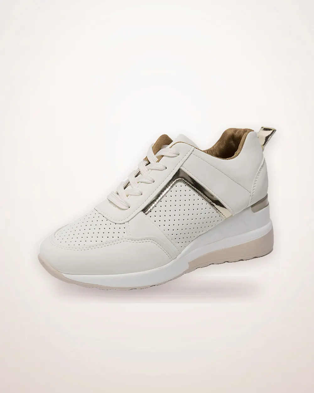 Platform Wedge Lace-Up Mesh Sneakers