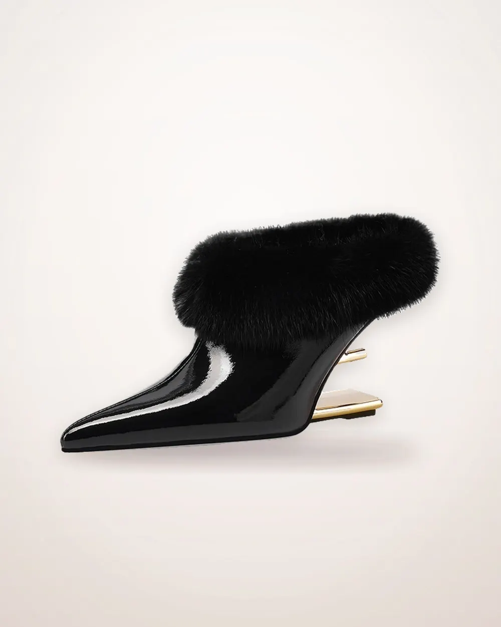 Minimalist Leather High Heels, Sheepskin Lined