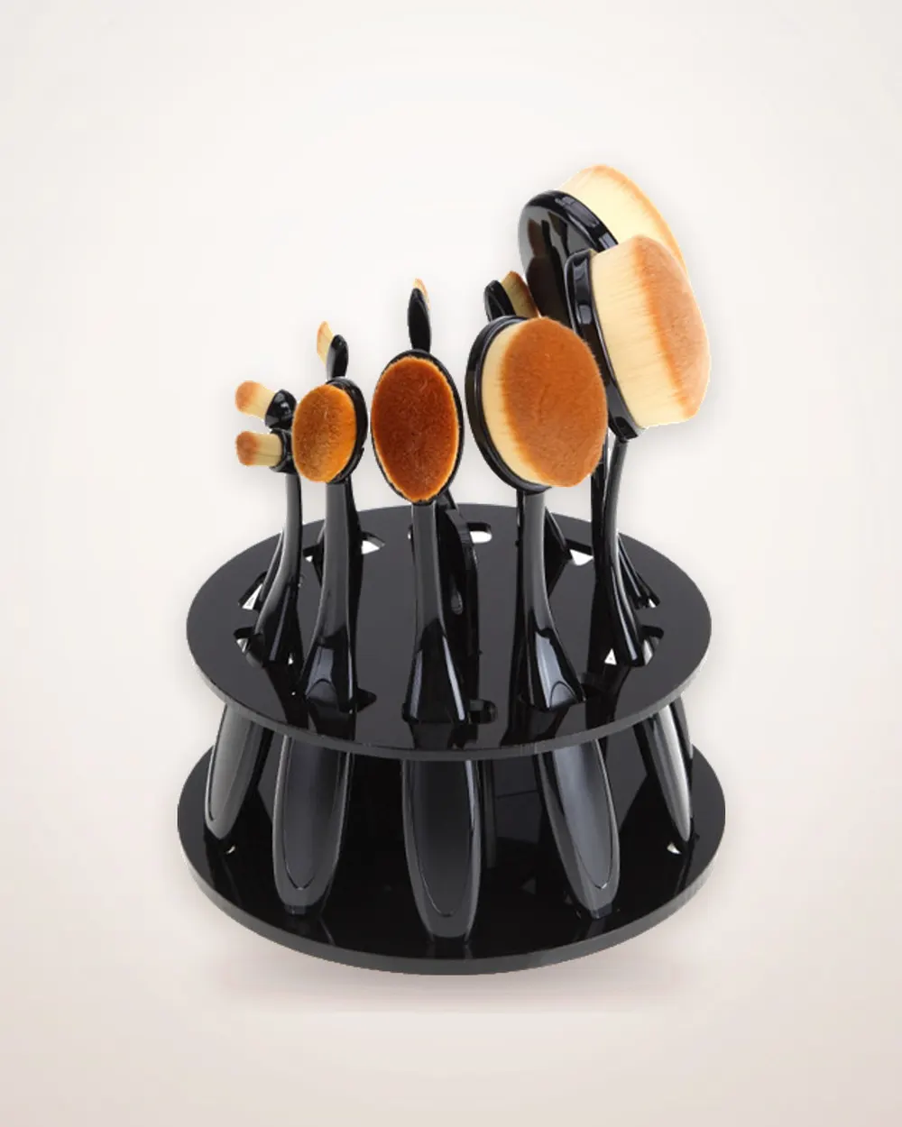 10-Hole Round Makeup Brush Holder