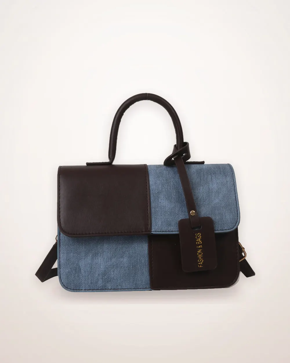 Spliced Panel Crossbody Shoulder Bag