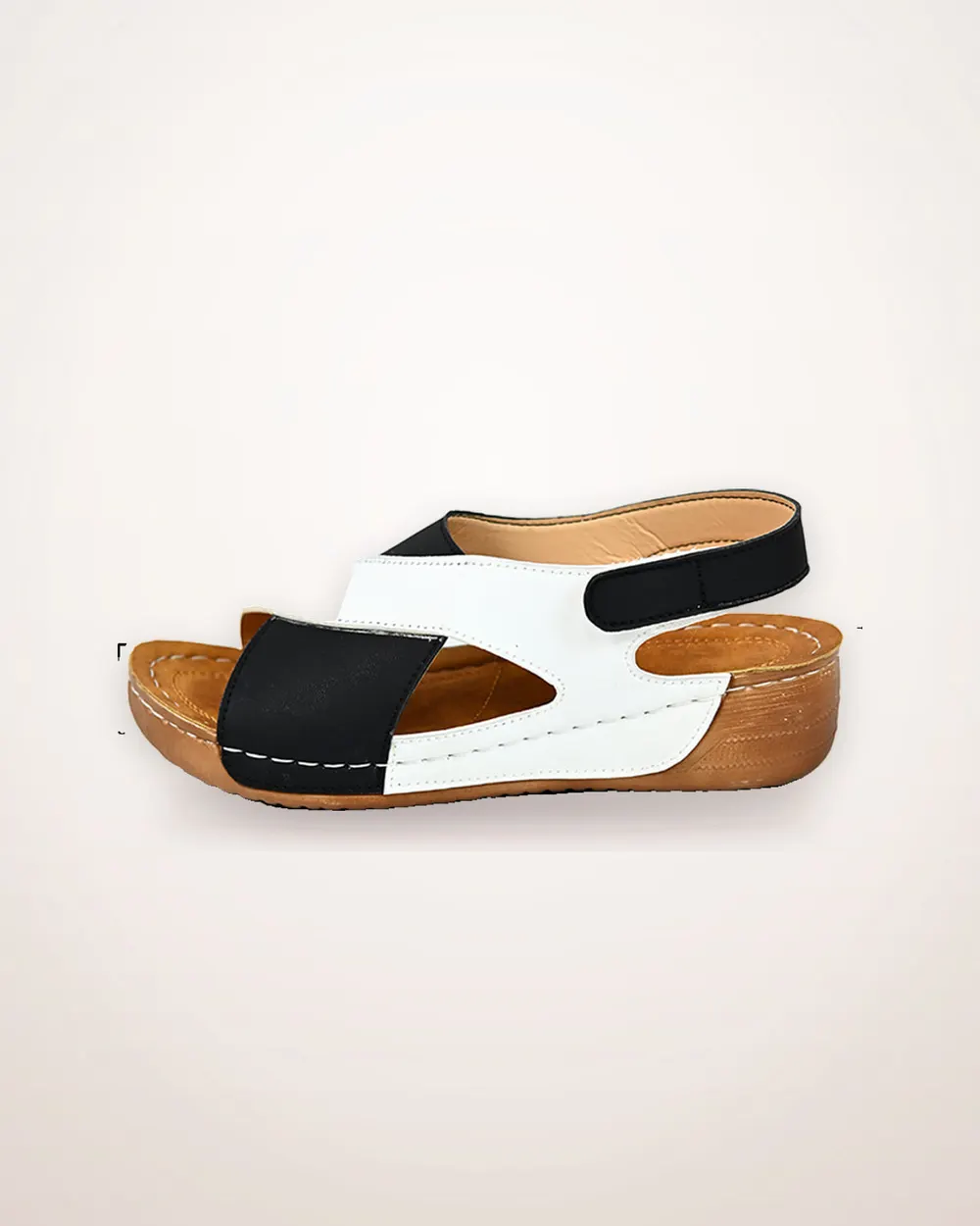 Colorblock Cross-Strap Platform Wedges