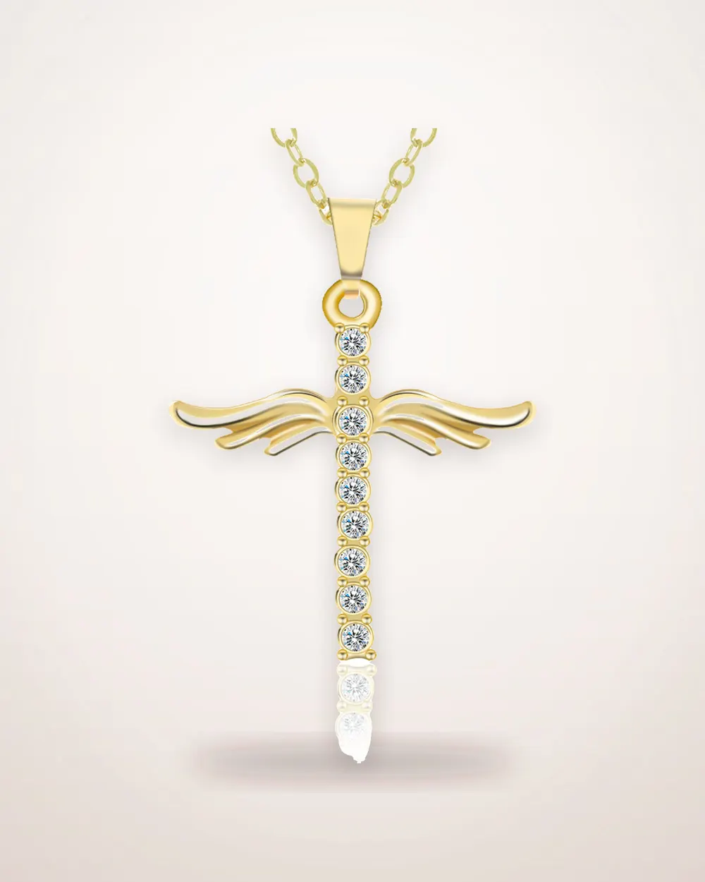 Angel Wings Cross Pendant Necklace