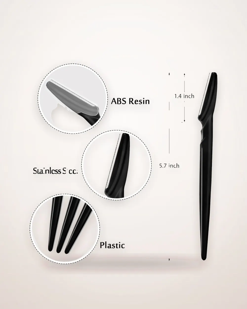 Stainless Steel Brow Knife with Cover