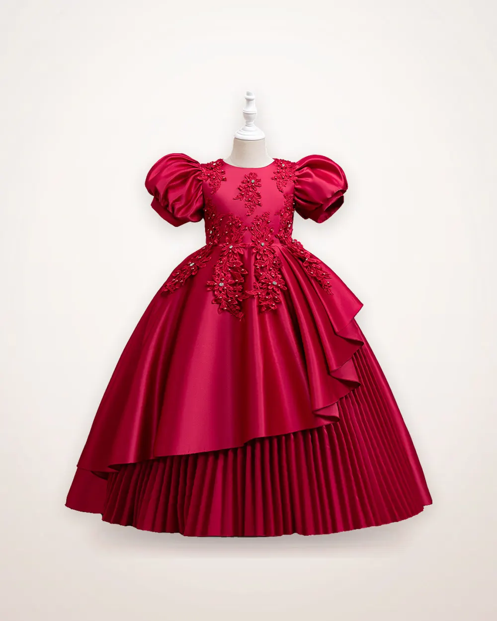 Girls' Lace Bow Ball Gown