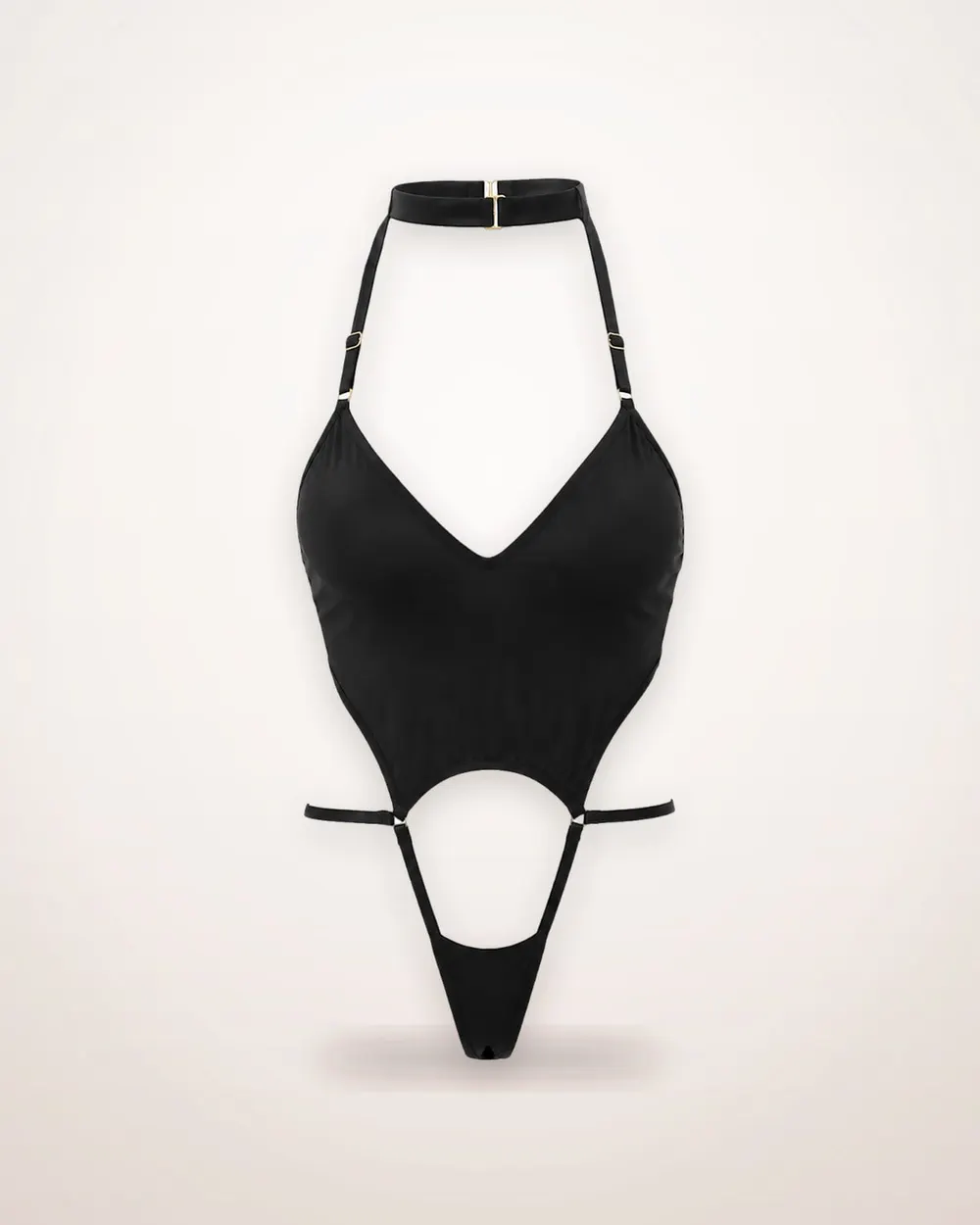 Halter Neck Open-Gusset Bodysuit