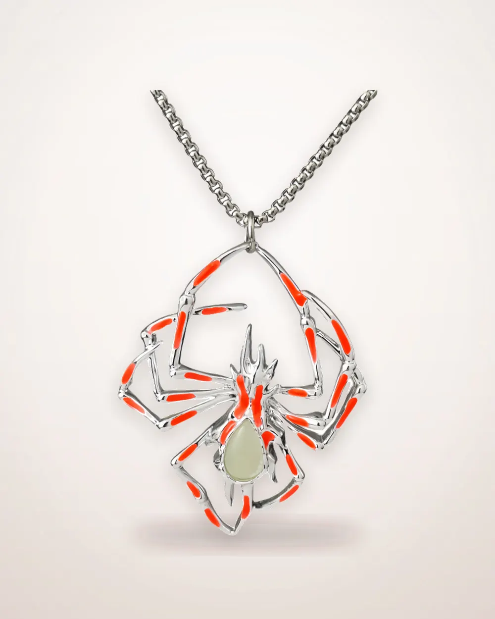 Glow in the Dark Spider Pendant Necklace