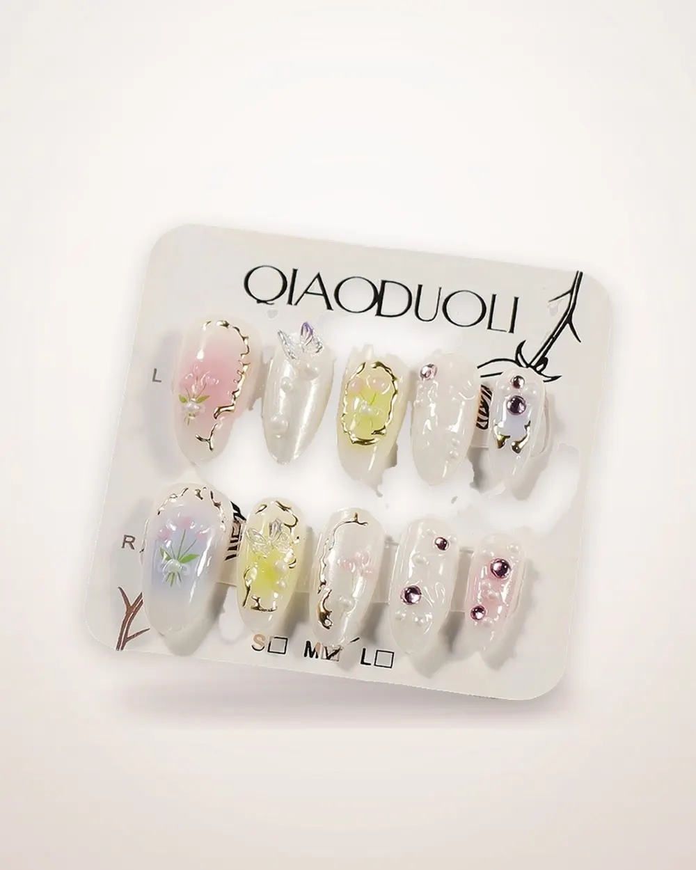Short Almond Butterfly Press-On Nails
