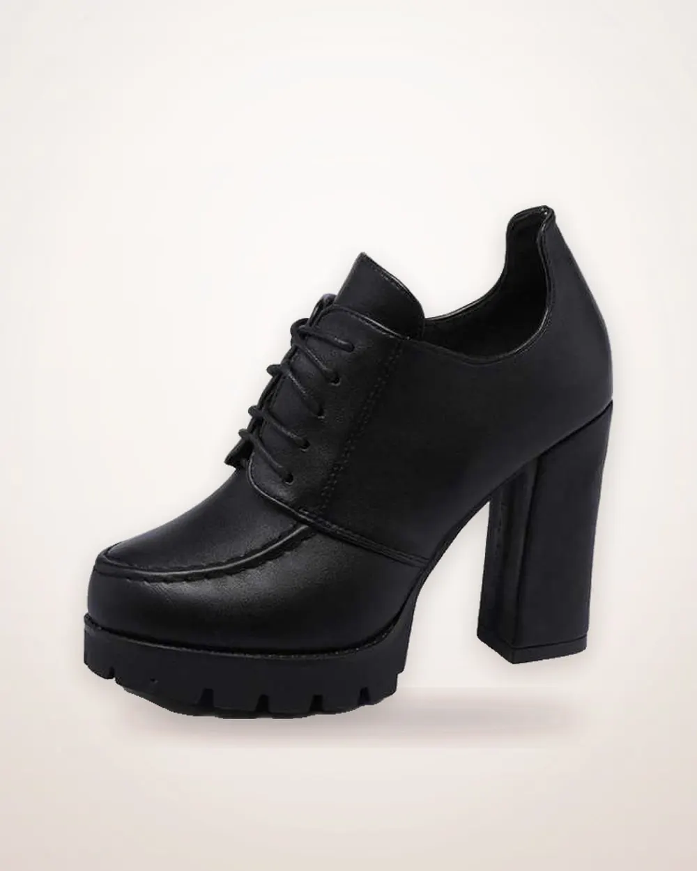 Women's Lace-Up Platform Block Heel