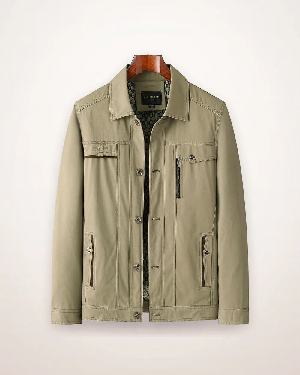 Cotton Lapel Button Jacket