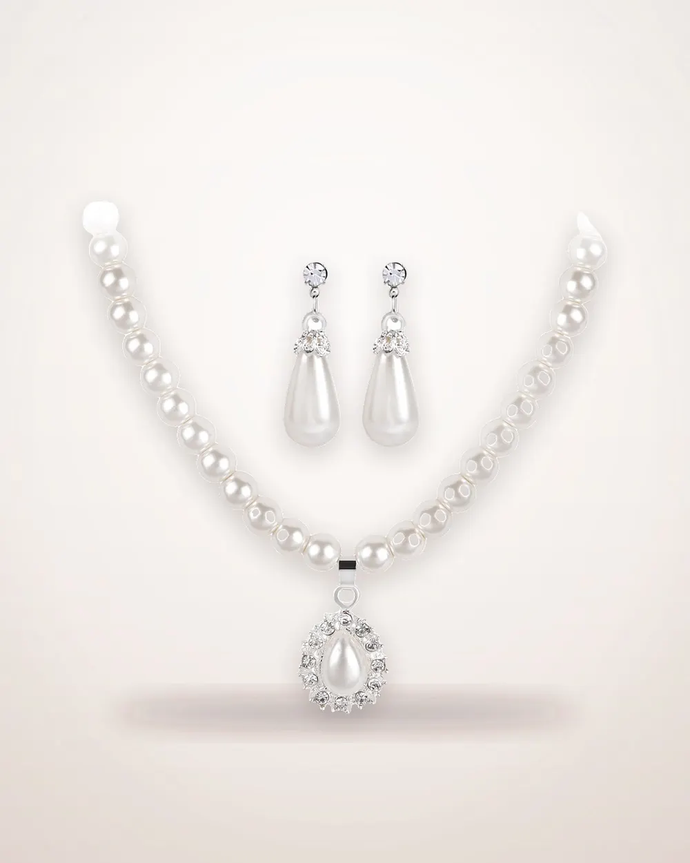 Pearl Drop Pendant Necklace Set