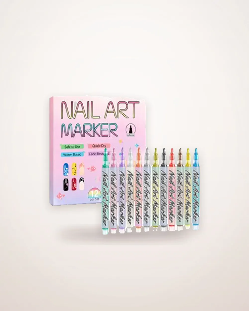 Nail Painting Pen Set, 12 Pieces