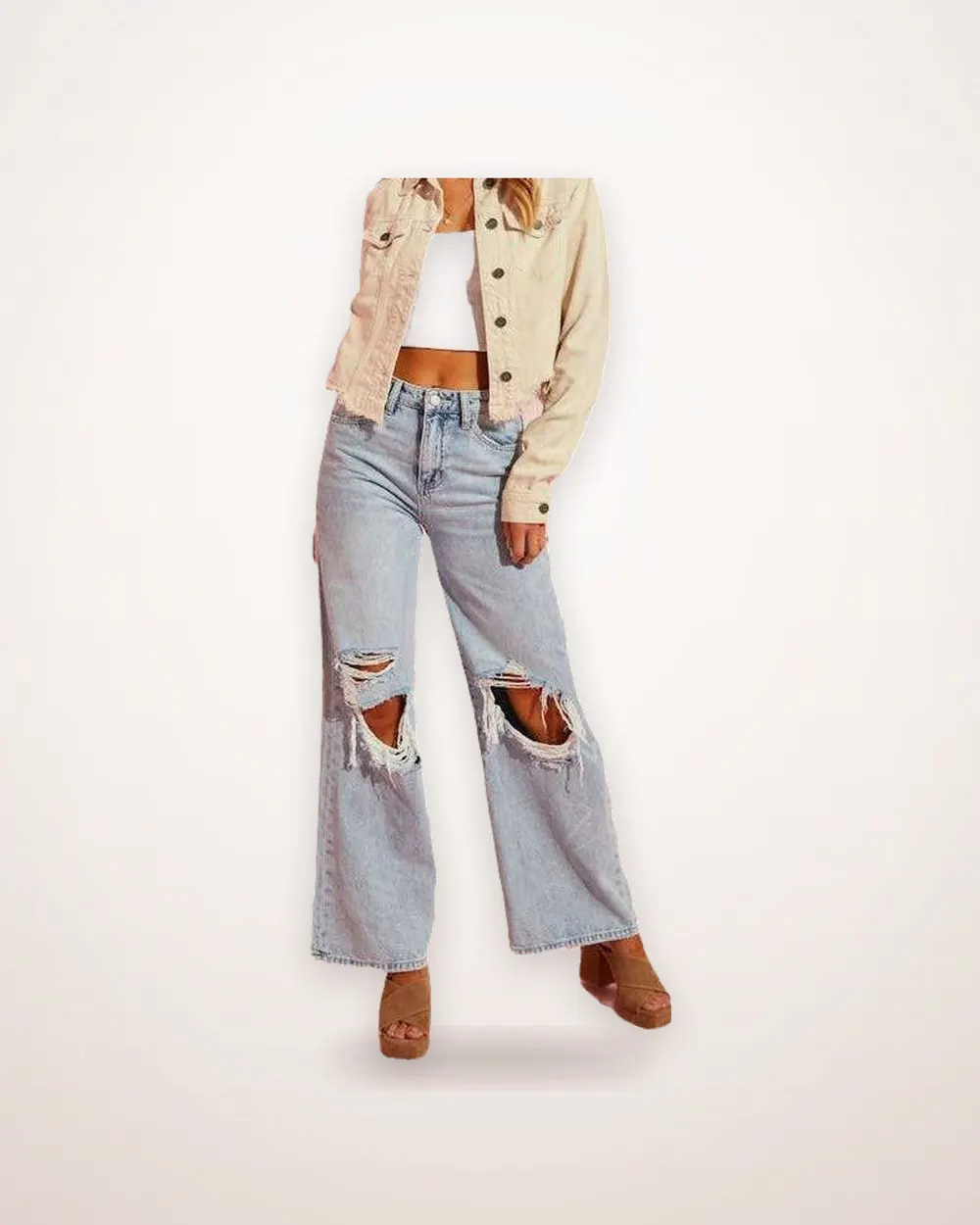 Ripped Slim-Fit Denim Jeans
