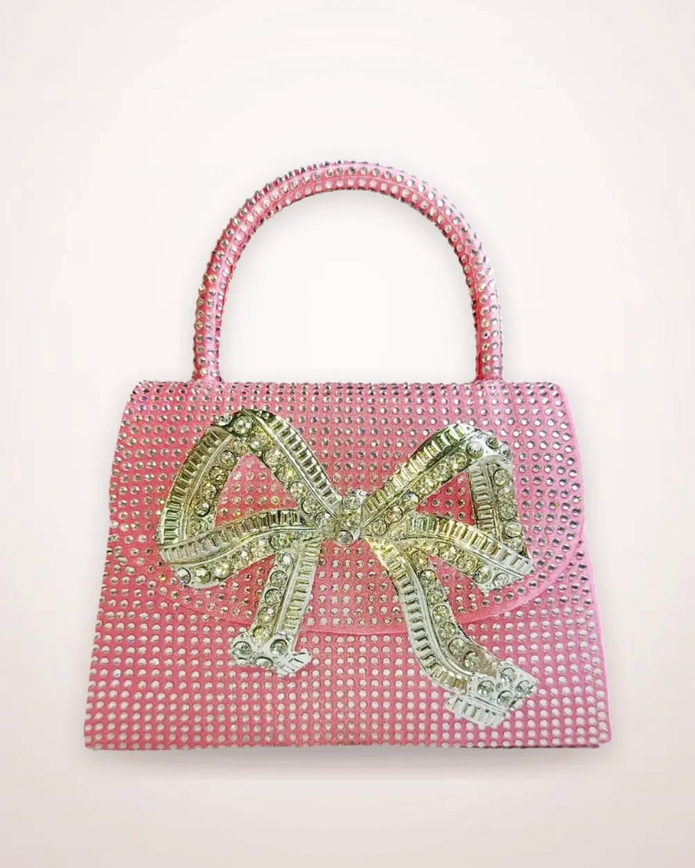 Rhinestone Bow Clamshell Crossbody Bag