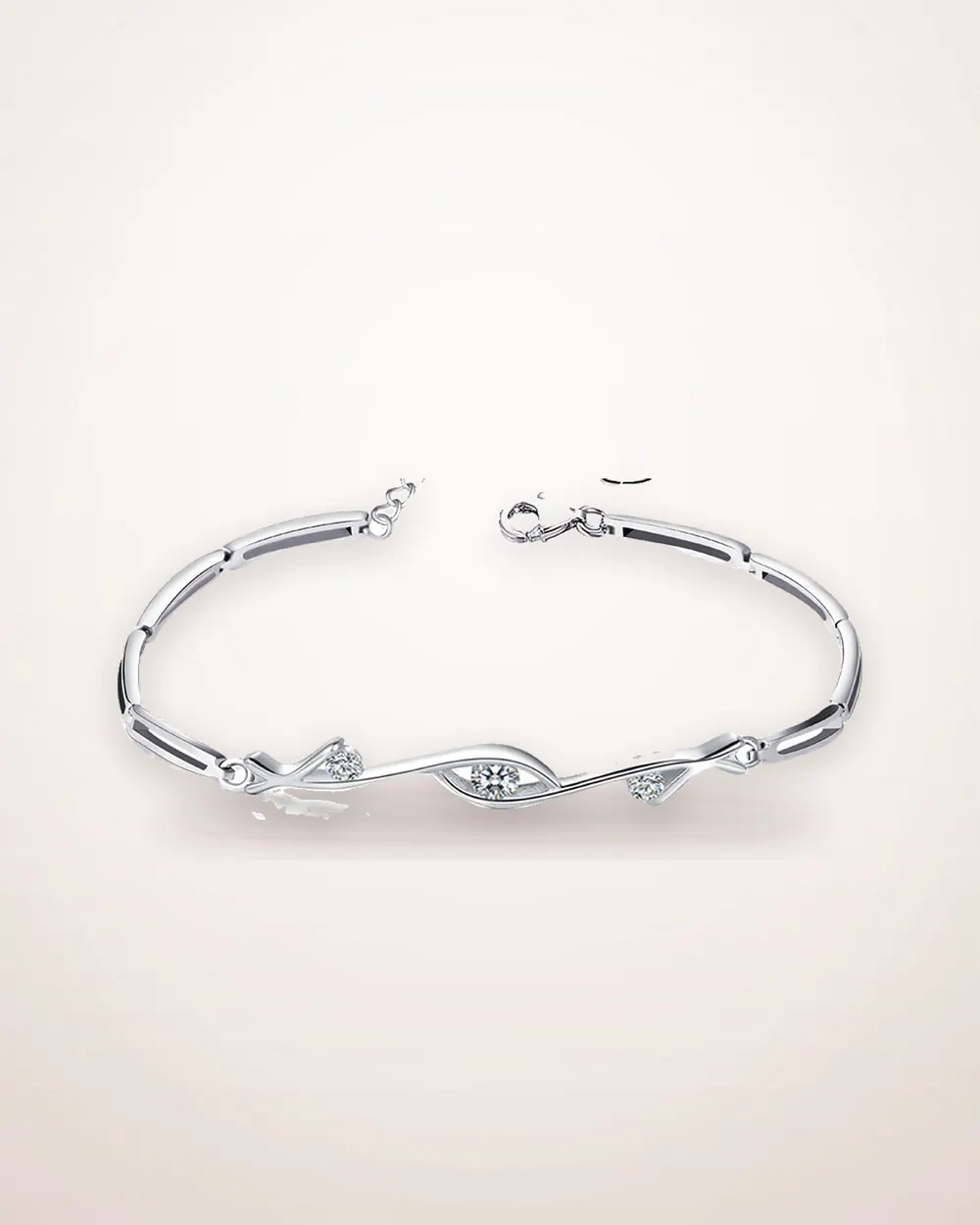 Crystal Zircon Sterling Silver Bracelet
