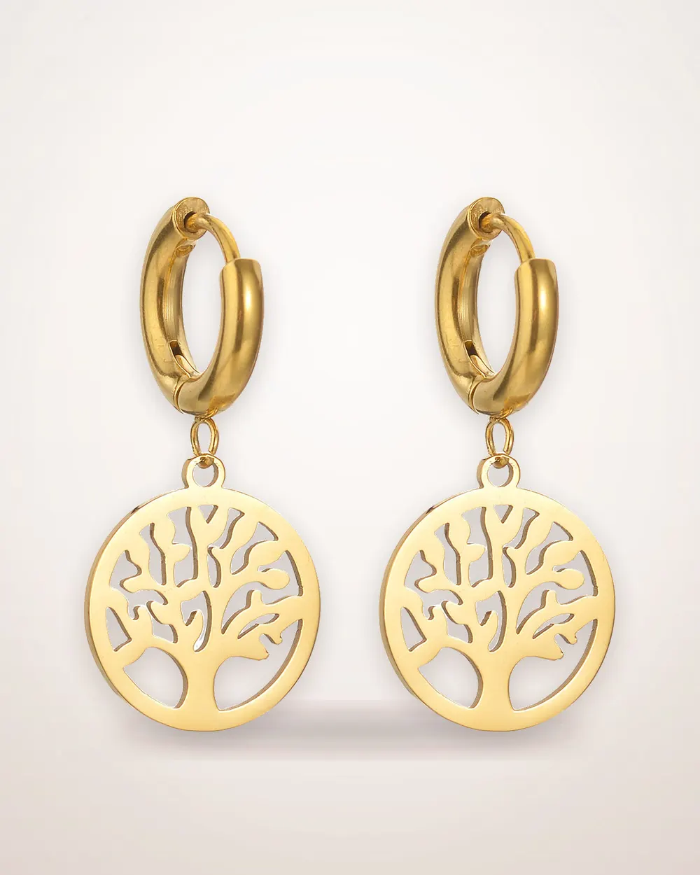 Electroplated Titanium Steel Heart Earrings