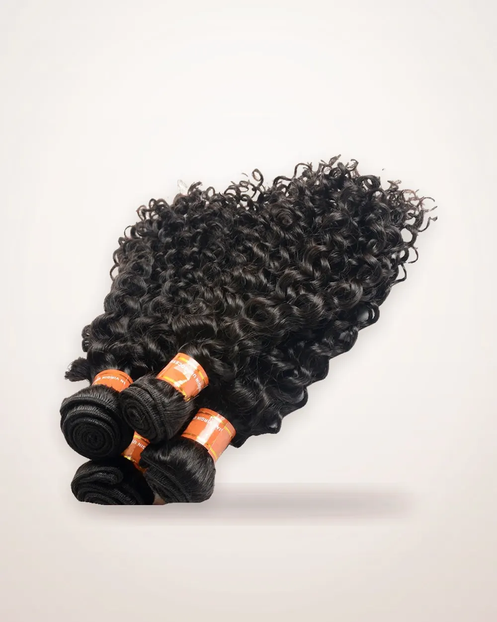 Curly Real Hair Medium-Length Wig