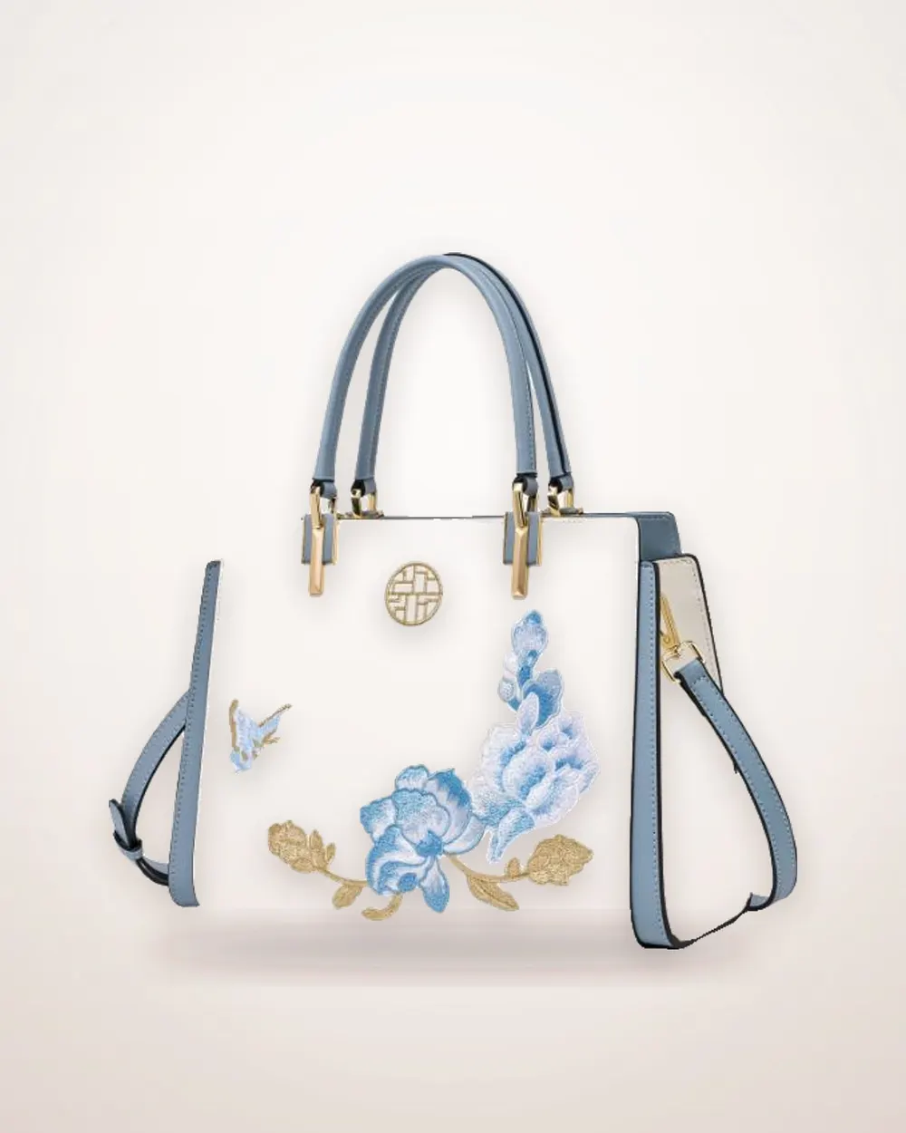 Leather Crossbody Bag, Suzhou Embroidery