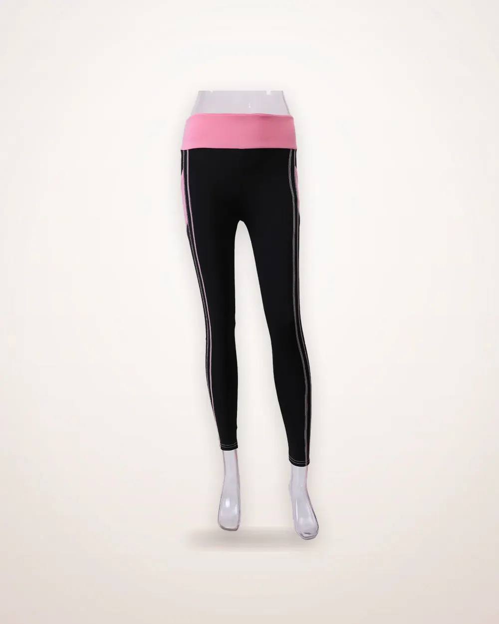 Colour Block Ankle Leggings with Pocket