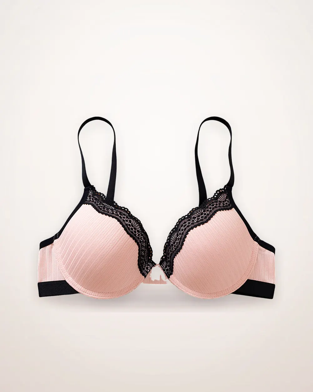 Lace-Panel Gathered Support Bra