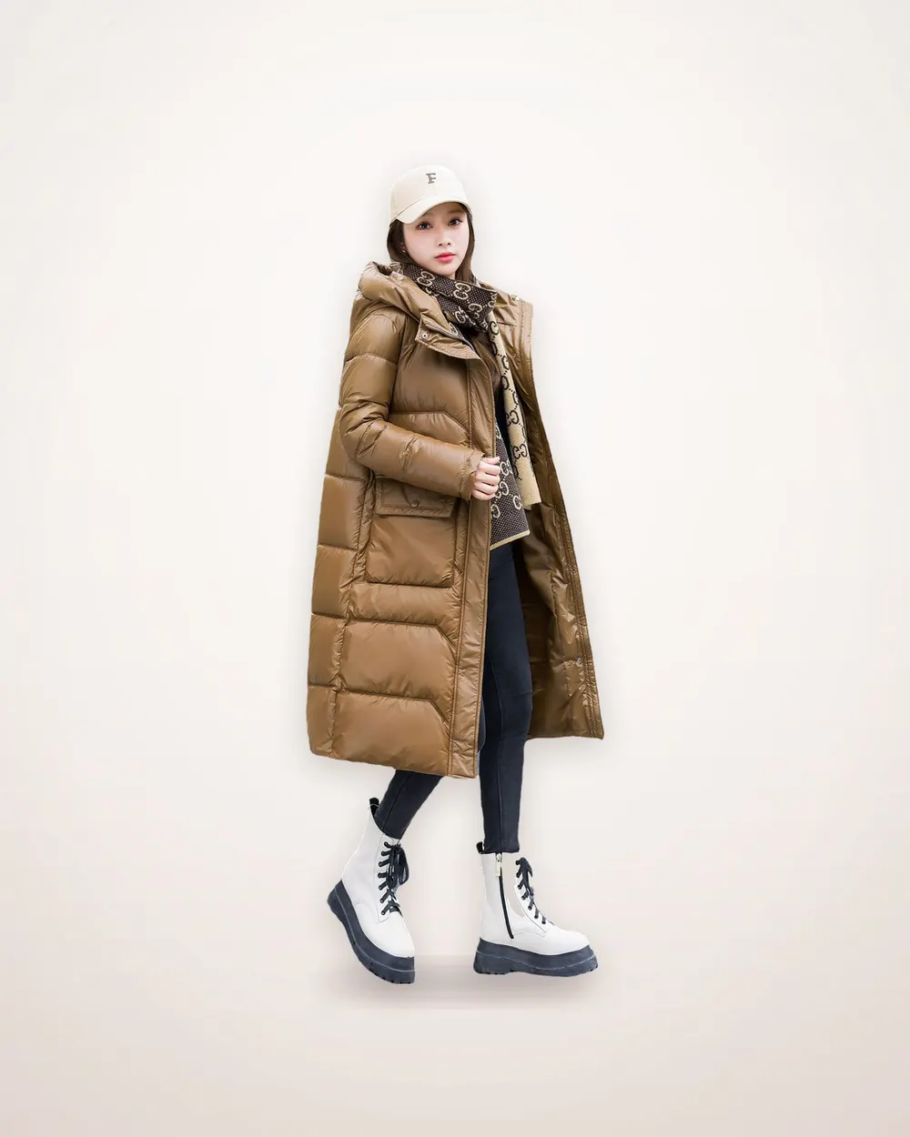 Mid-Length Down Cotton Winter Coat