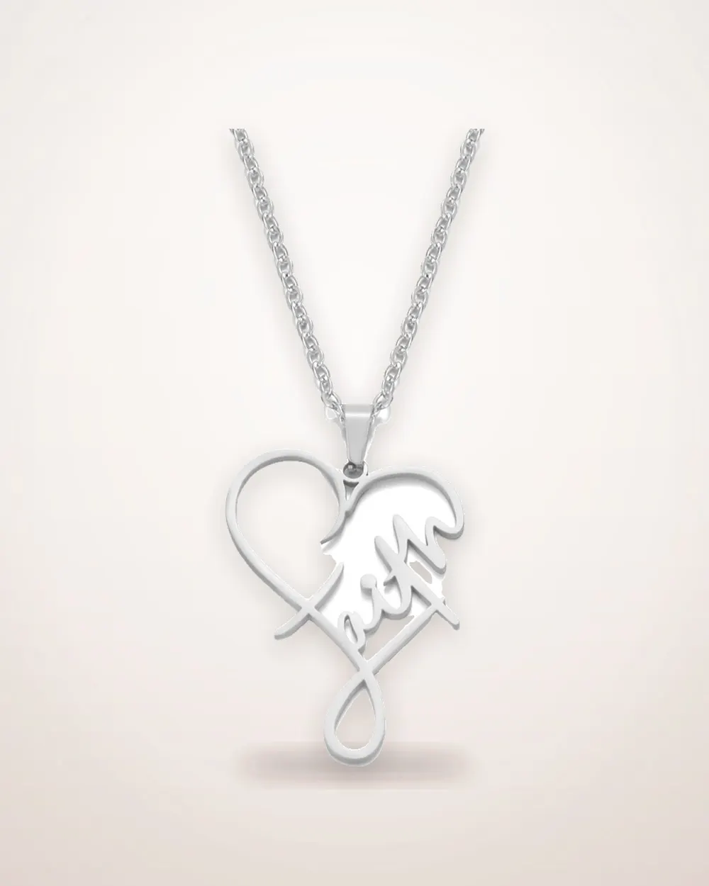 Heart of Faith Stainless Steel Necklace