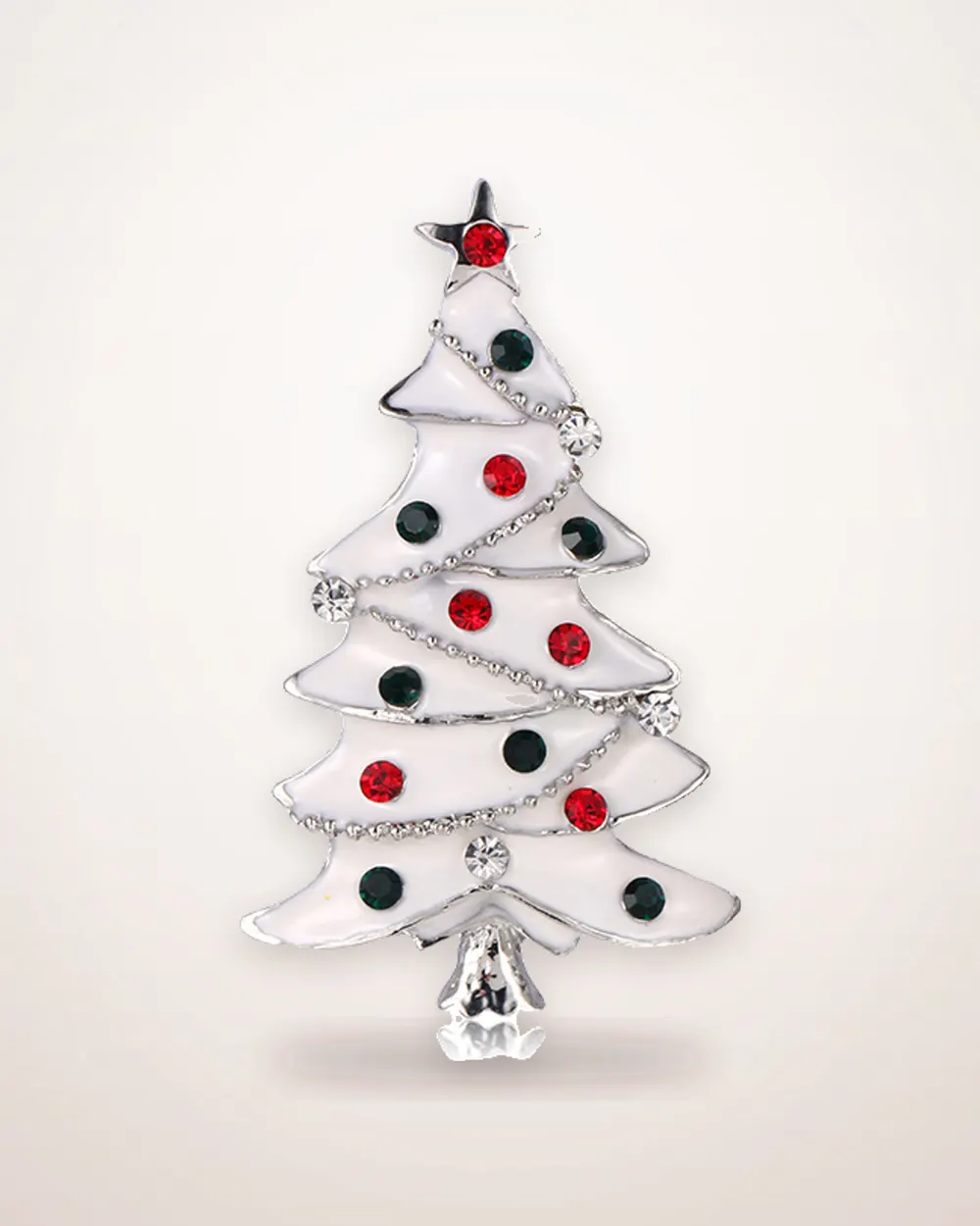 Festive Santa and Christmas Tree Brooch