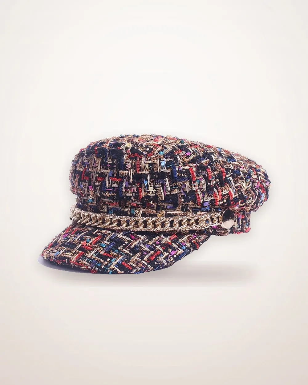 Tweed Octagonal Peaked Cap