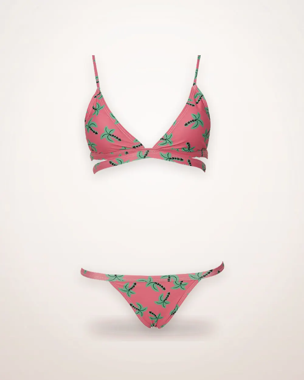 Palm Print Padded Two-Piece Bikini