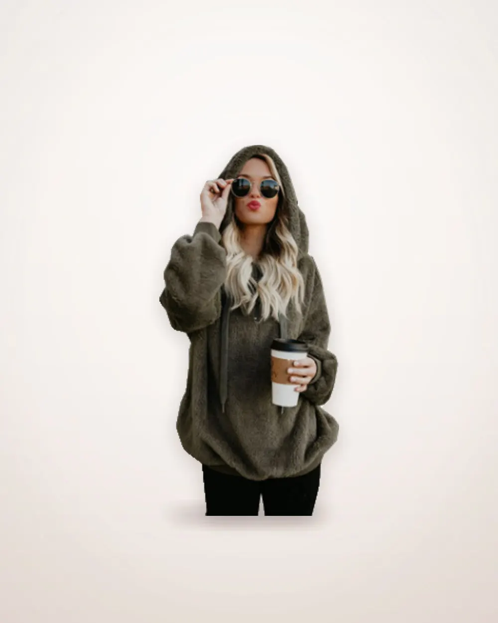 Hooded Loose-Fit Knit Sweater