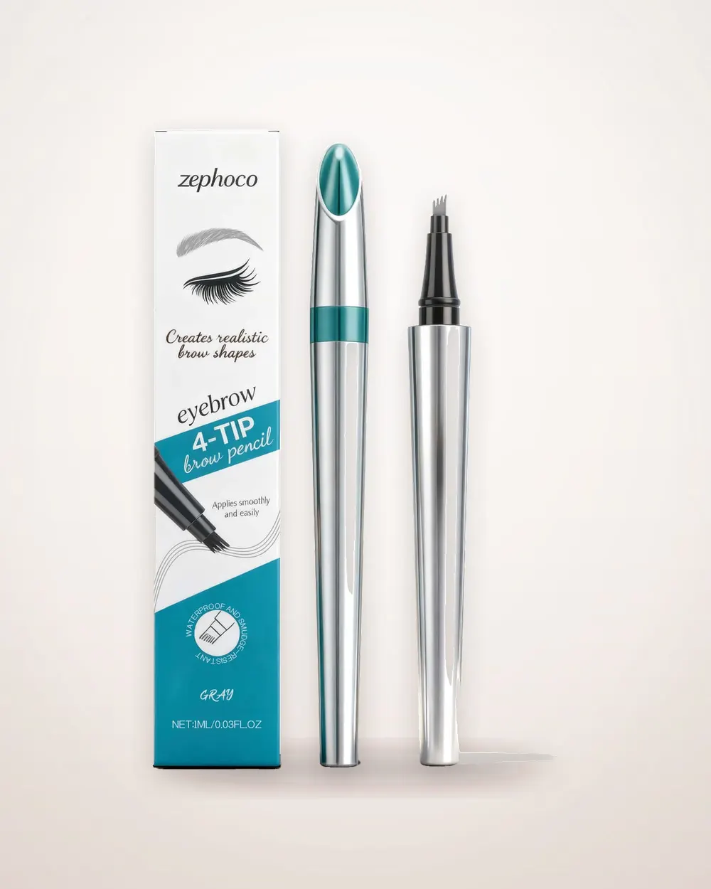 Grey Four-Pronged Eyebrow Pencil