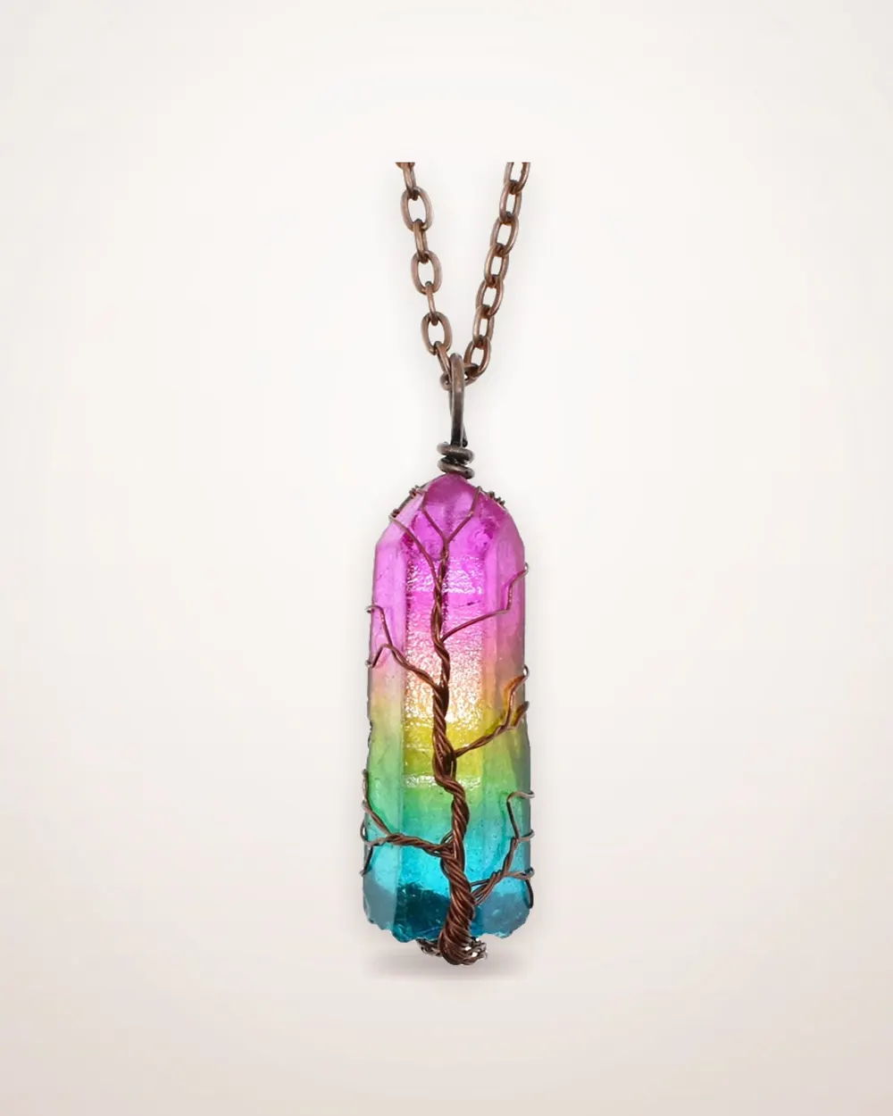Tree of Life Crystal Pendant Necklace