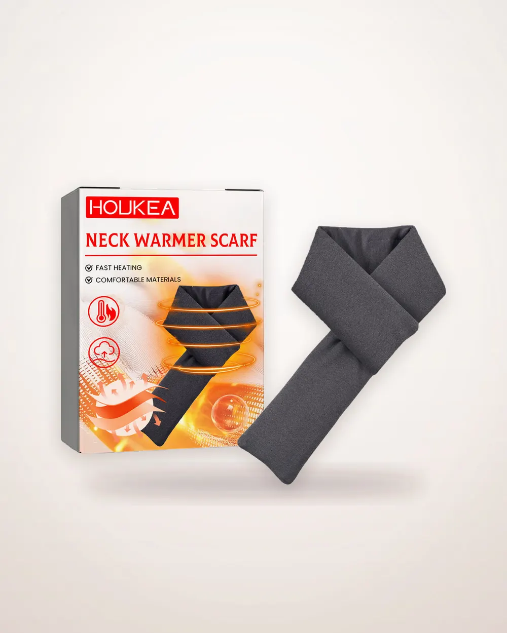 Self-Heating Neck Scarf with Warm Patch