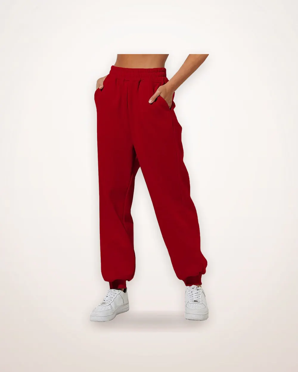 High-Waist Loose Jogger Trousers