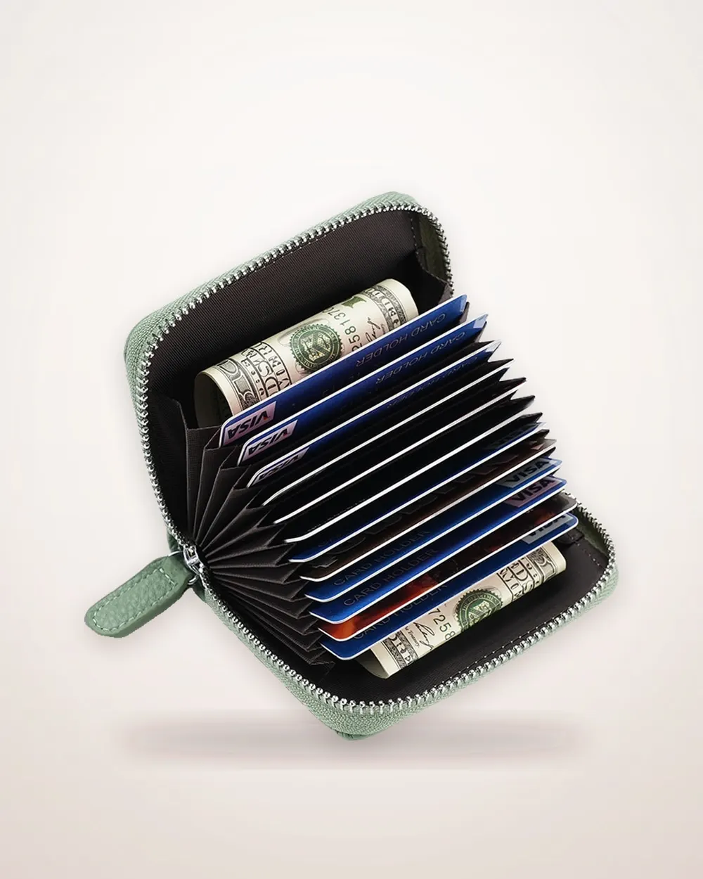 RFID Leather Card Wallet with Coin Pocket