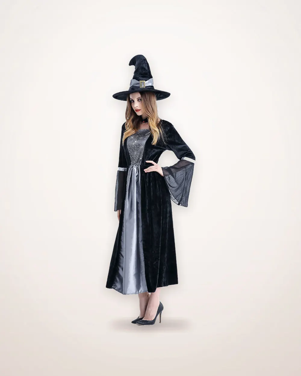 Sorceress Halloween Costume Dress and Hat