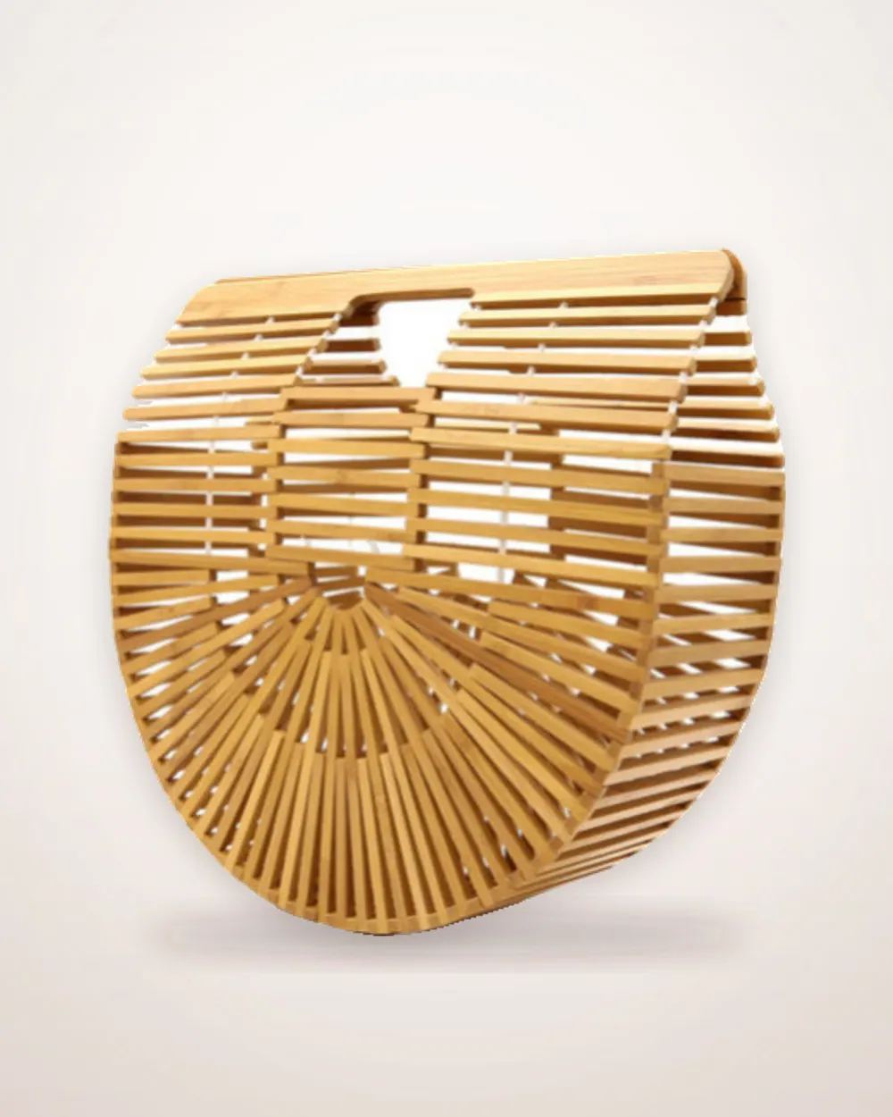Semi-Circular Woven Bamboo Clutch