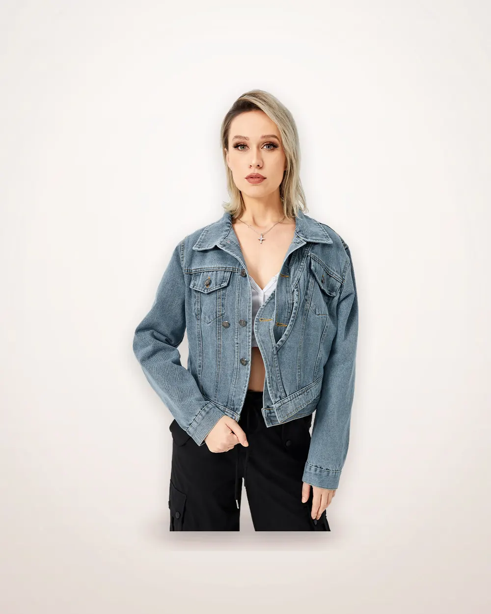 Blue Denim Long Sleeve Jacket