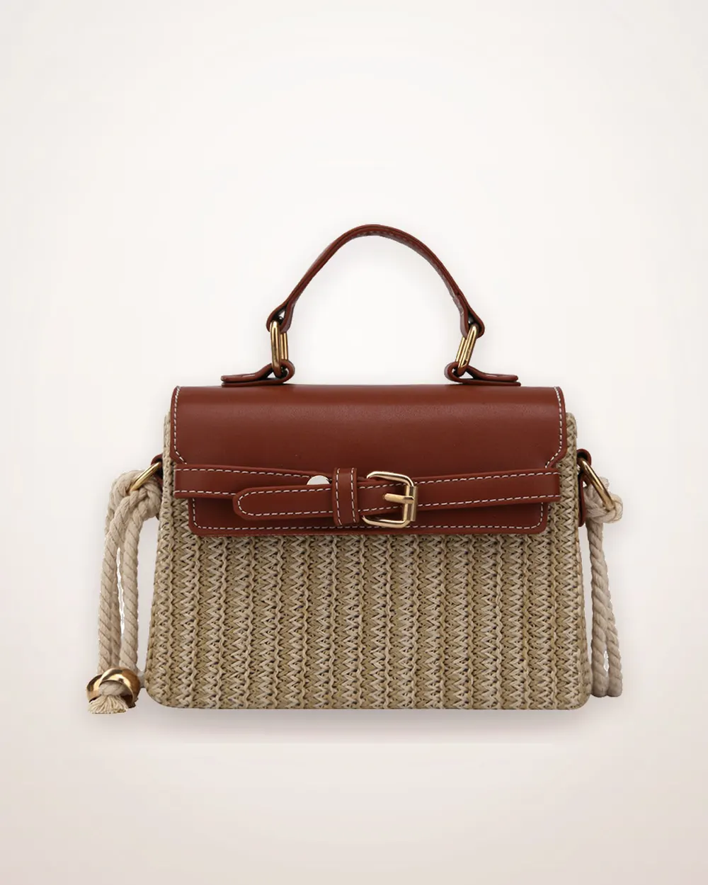 Woven Rattan Square Handbag