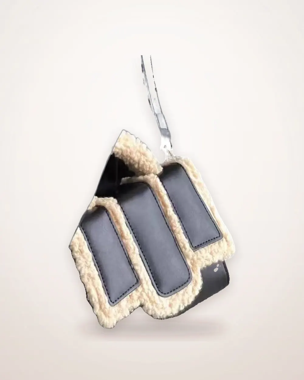 Lamb Wool Structured Crossbody Bag