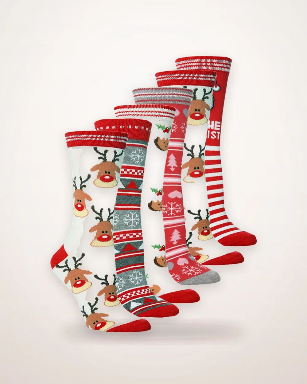 Festive Motif Cotton Crew Socks