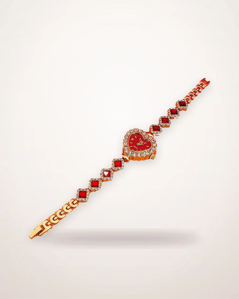 Coloured Heart Dial Watch and Bracelet Set