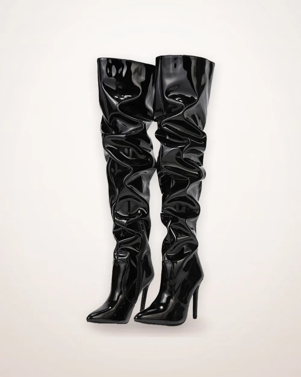 Pointed Knee-High Stiletto Boots